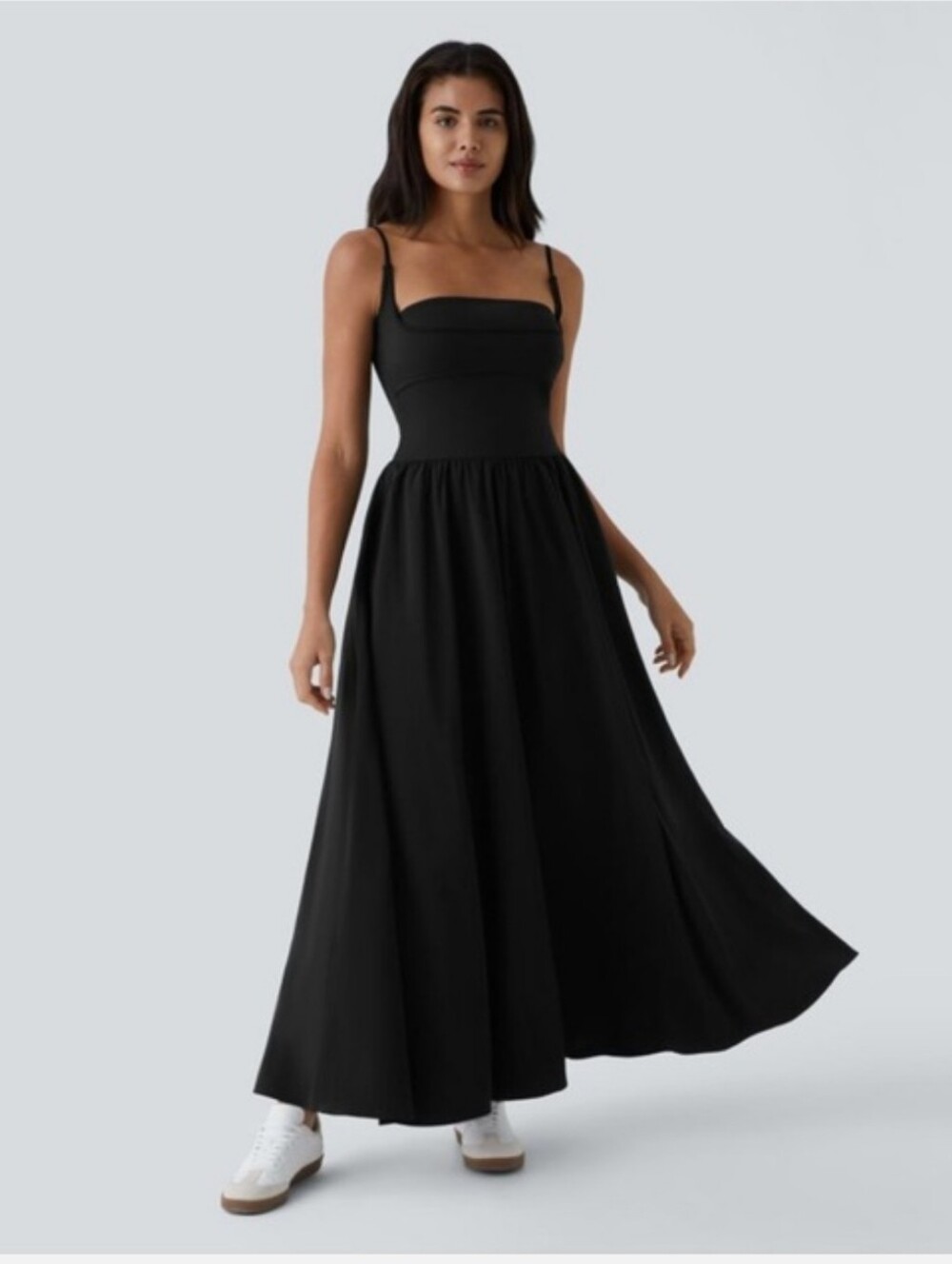 NWOT HALARA Breezeful Pocket Flowy Flare Maxi Casual Slip Dress Small G068